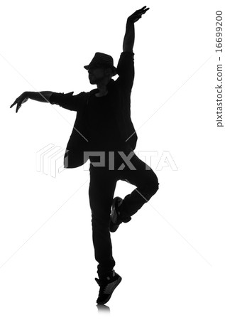 silhouette of male dancer isolated on white silhouette of male dancer isolated on white 16699200