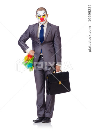 Businessman clown isolated on white Businessman clown isolated on white 16699223