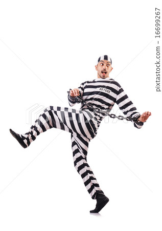 Convict criminal in striped uniform Convict criminal in striped uniform 16699267