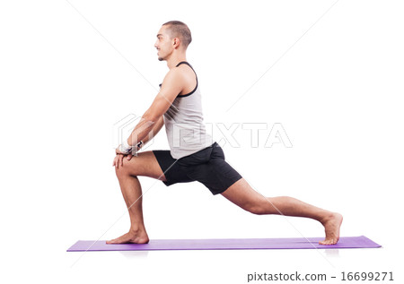 Man doing exercises on white Man doing exercises on white 16699271