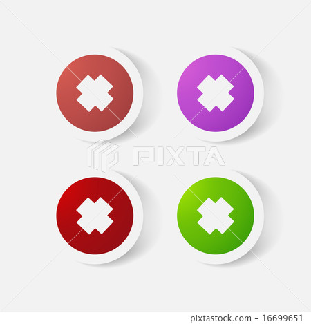 Paper clipped sticker: medical cross Paper clipped sticker: medical cross 16699651