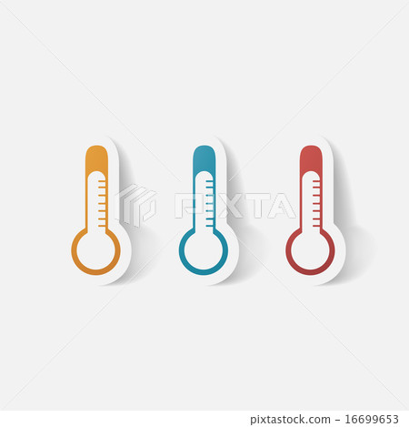 Paper clipped sticker: thermometer Paper clipped sticker: thermometer 16699653