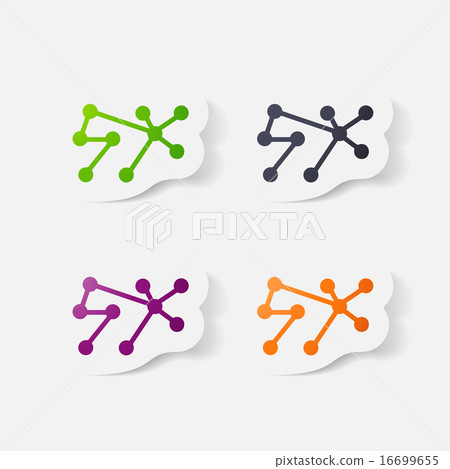 Paper clipped sticker: molecule 16699655