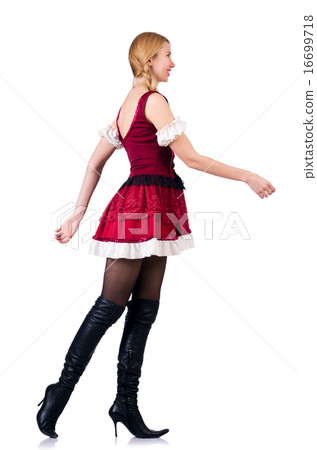 Oktoberfest concept with woman on white Oktoberfest concept with woman on white 16699718