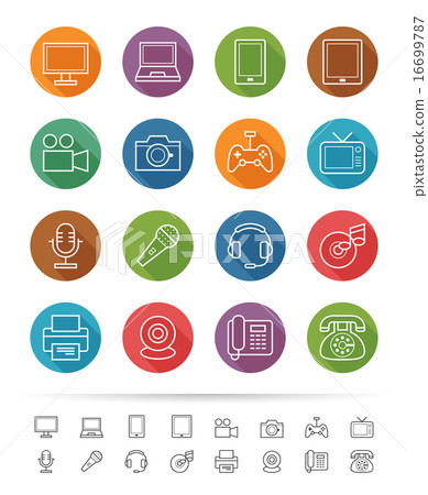 Electronic Device line icons set - Stock Illustration [16699787] - PIXTA
