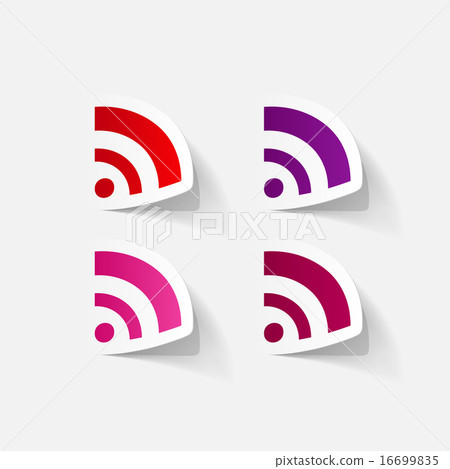 Paper clipped sticker: Wireless Network Symbol 16699835