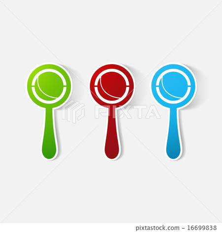 Paper clipped sticker: rattle Paper clipped sticker: rattle 16699838