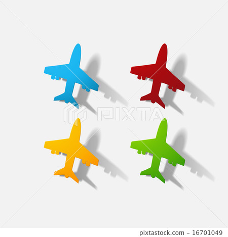 Paper clipped sticker: aircraft airliner Paper clipped sticker: aircraft airliner 16701049