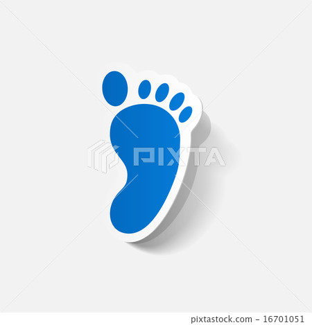 Paper clipped sticker: Footprint symbol Paper clipped sticker: Footprint symbol 16701051