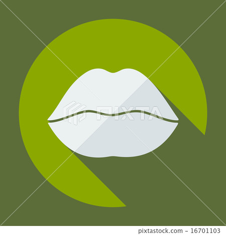 Flat modern design with shadow icon lips Flat modern design with shadow icon lips 16701103