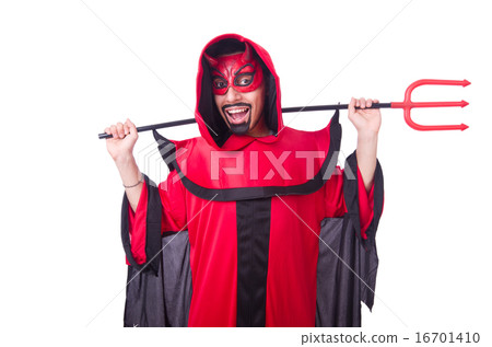 Man devil in red costume 16701410
