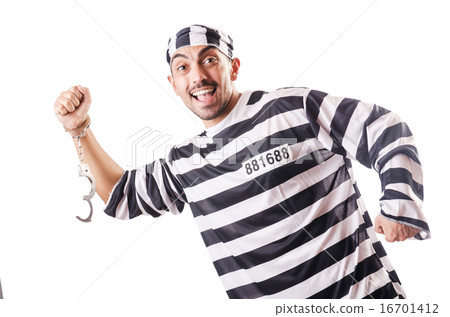 Convict criminal in striped uniform Convict criminal in striped uniform 16701412