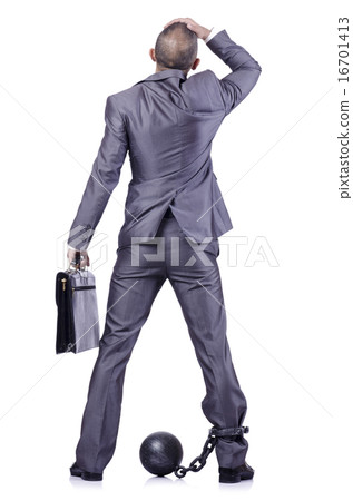 Businessman handcuffed isolated on white Businessman handcuffed isolated on white 16701413