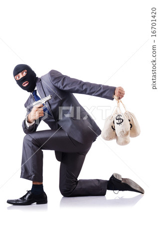Businessman criminal with sacks of money Businessman criminal with sacks of money 16701420