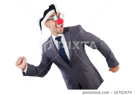 Businessman clown isolated on white Businessman clown isolated on white 16702074
