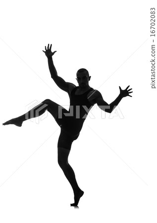 silhouette of male dancer isolated on white silhouette of male dancer isolated on white 16702083