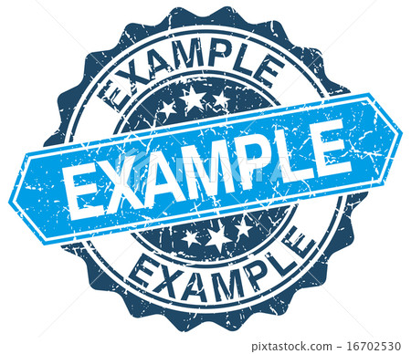 example blue round grunge stamp on white 16702530