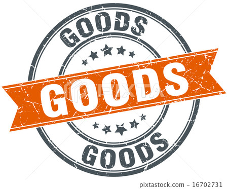 goods round orange grungy vintage isolated stamp 16702731