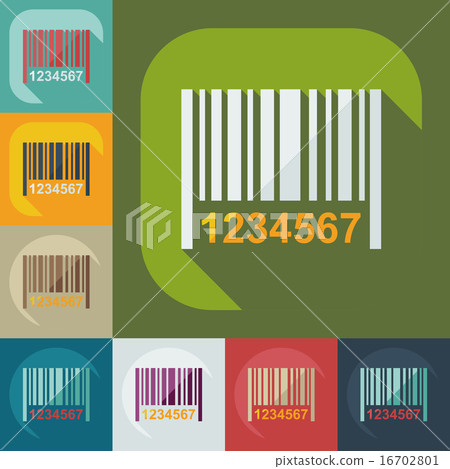 Flat modern design with shadow icons barcode 16702801