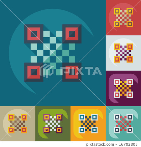 Flat modern design with shadow icons QR code 16702803