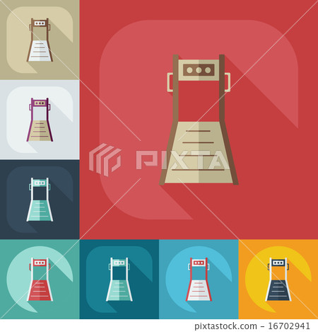 Flat modern design with shadow icon treadmill Flat modern design with shadow icon treadmill 16702941