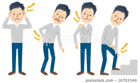 Stiff shoulder headache low back pain arthralgia 16703349