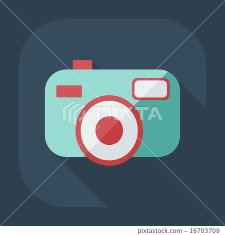 Flat modern design with shadow camera icon - Stock Illustration ...