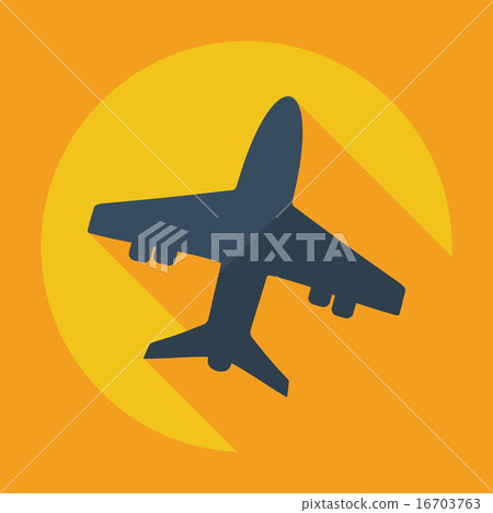 Flat modern design with shadow icon plane - Stock Illustration ...