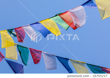 Buddhist prayer flags . 16705257
