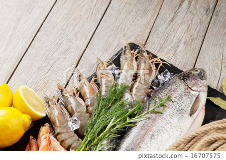 Fresh raw sea food with spices 16707575