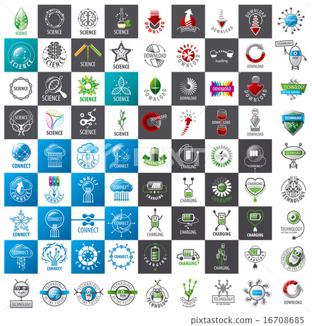 large set of vector logos new technologies 16708685