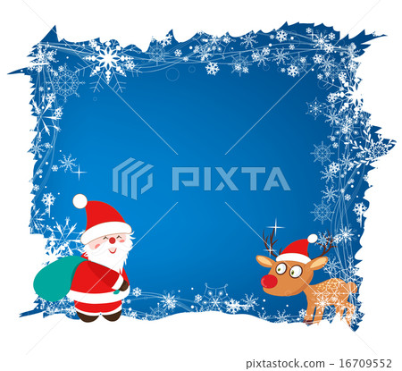 christmas background with santa claus and deer - Stock Illustration ...