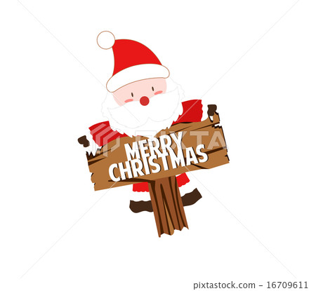 happy Santa claus with sign - Stock Illustration [16709611] - PIXTA