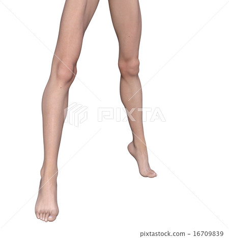 女性赤腳身體部分燙髮3DCG例證材料 16709839