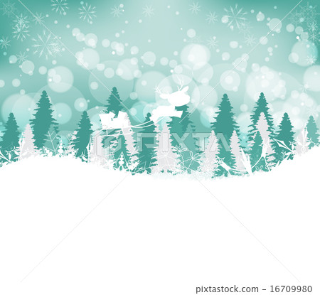 Winter forest background with deer - Stock Illustration [16709980] - PIXTA
