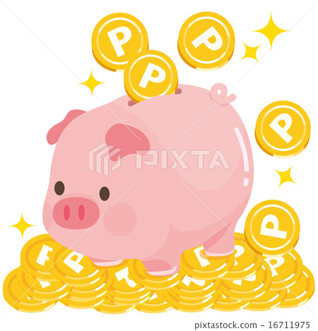 點豬頂上的豬投入Piggy Bank先生 16711975