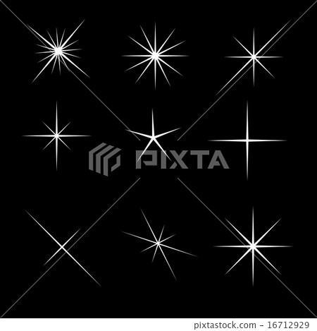 Set of Glowing Light Stars with Sparkles Vector Illustration Set of Glowing Light Stars with Sparkles Vector Illustration 16712929
