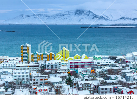 Beautiful Reykjavik city skyline in Iceland 16714213