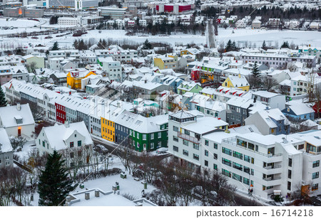 Beautiful Reykjavik city skyline in Iceland 16714218