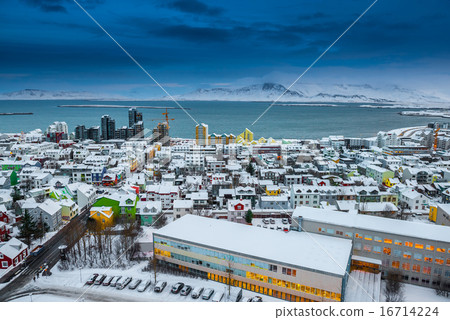 Beautiful Reykjavik city skyline in Iceland 16714224