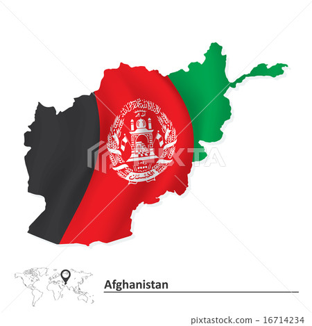 Map of Afghanistan with flag Map of Afghanistan with flag 16714234