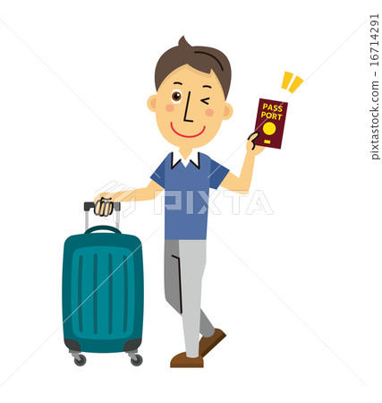 一名男子出示護照[三頭/系列] 16714291