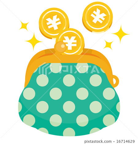 ¥ Mark your wallet with a coin, green spilled polka dots 16714629