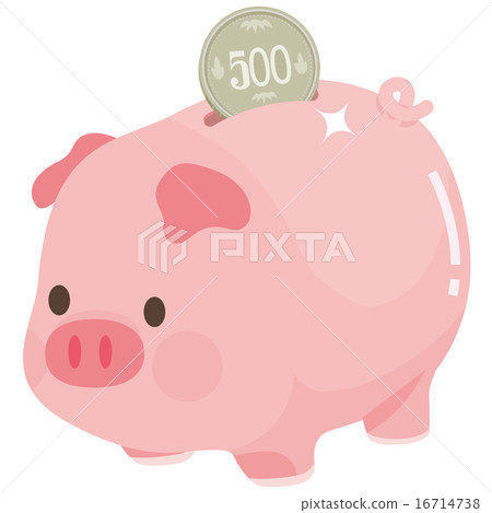 500 yen Coins into which pig is contained Money Saving Box 16714738