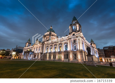 The city center of Belfast North Ireland at night 16715339