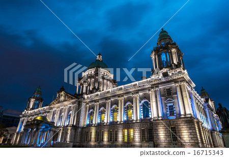 The city center of Belfast North Ireland at night 16715343