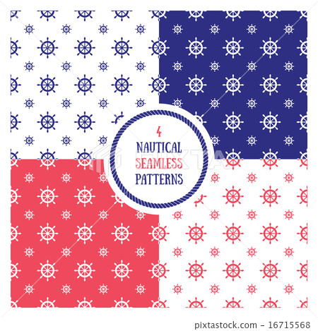 Seamless nautical pattern set 16715568