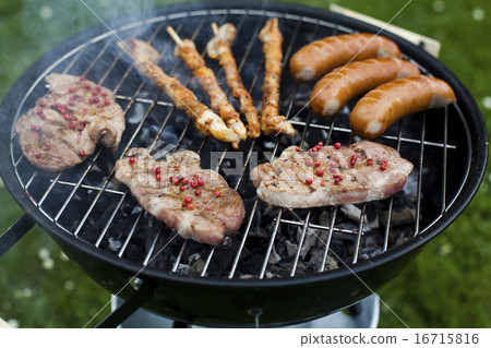 Steak, Grilling at summer weekend, bright colorful vivid theme 16715816