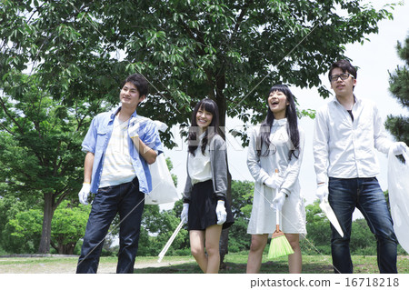 Students doing cleaning activities 16718218