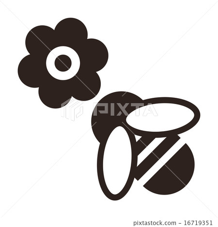 Bee and flower icon Bee and flower icon 16719351